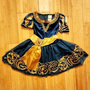 Disney Princess Brave Merida Dress Up Halloween Costume Cosplay Girls XS 3T-4T